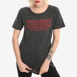 Netflix Stranger Things Speckled Heather T-Shirt Grey‎ Red XL